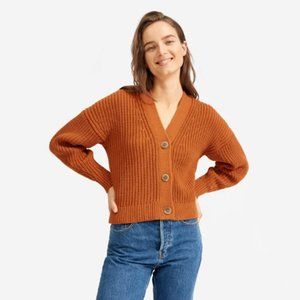 Everlane Texture Cotton Crop Cardigan Cider XXS